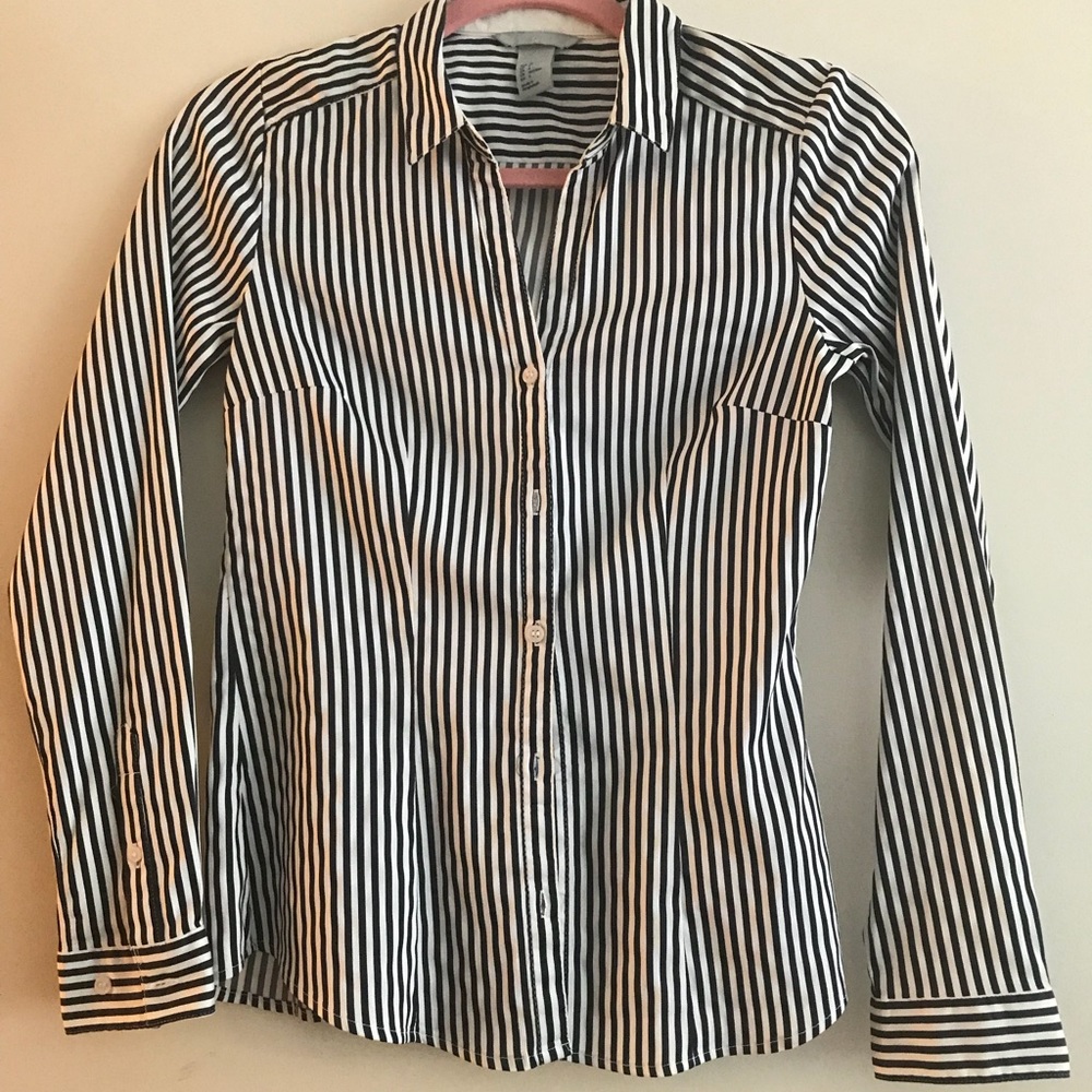 Business blouse black/white striped